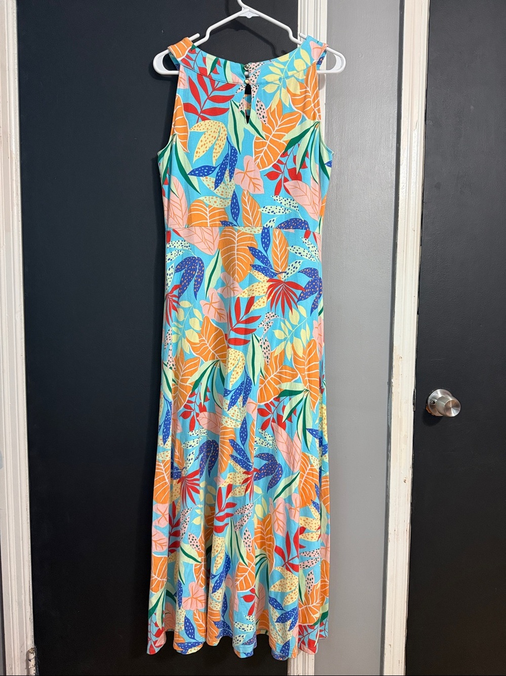 Talbots Gathered Leaves Jersey Maxi Dress Size: M - Picture 4 of 7